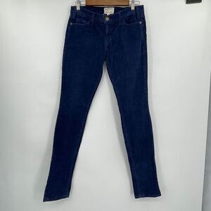 Current/Elliott Blue Corduroy￼Stretch Cropped Ankle Skinny Demin Jeans Size 28